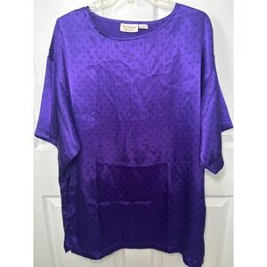 Vintage 90s Gold Label Victoria Secret Satin Purple Silky Sleepshirt Nightgown S